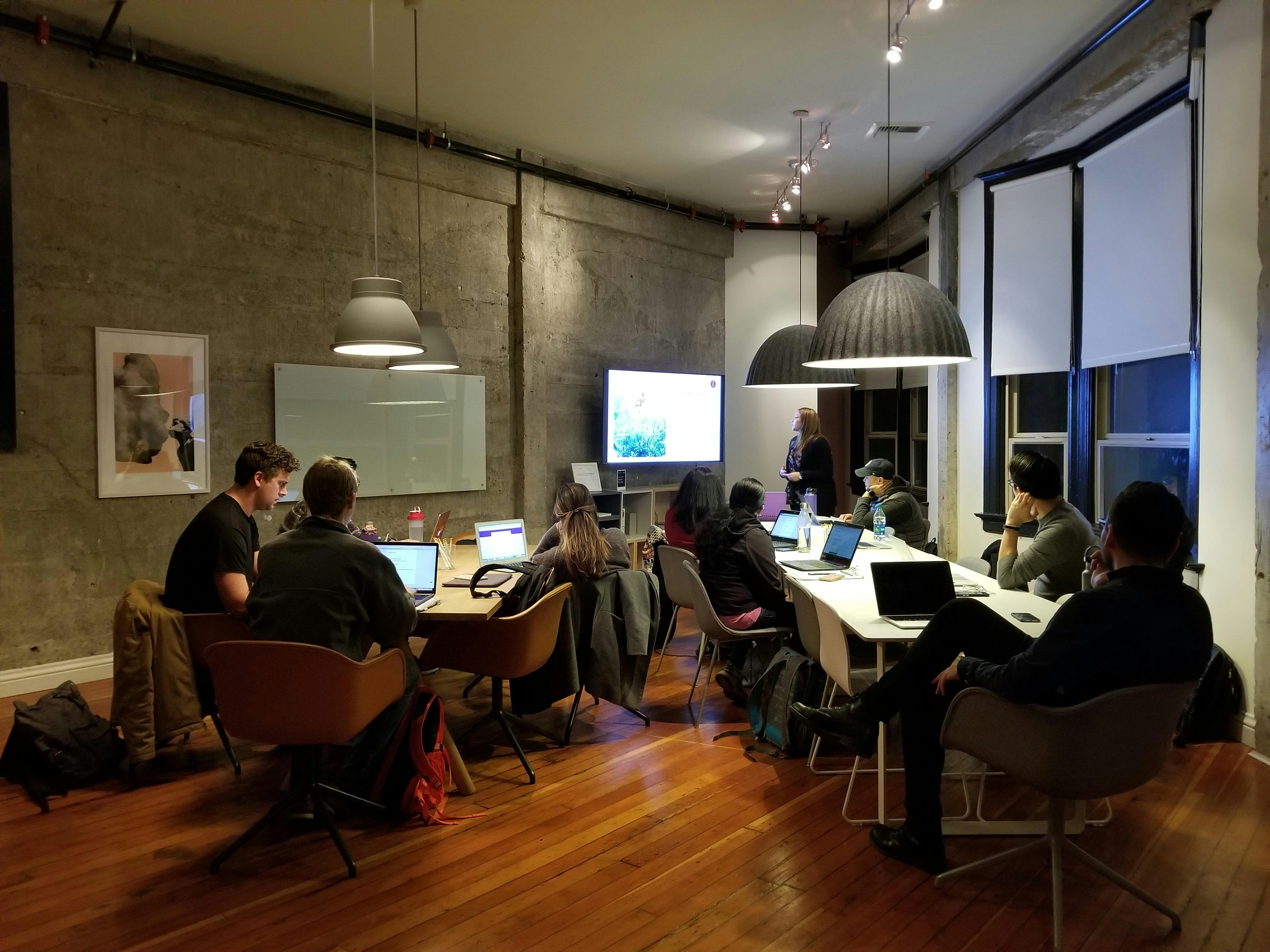 Startup incubator workspace